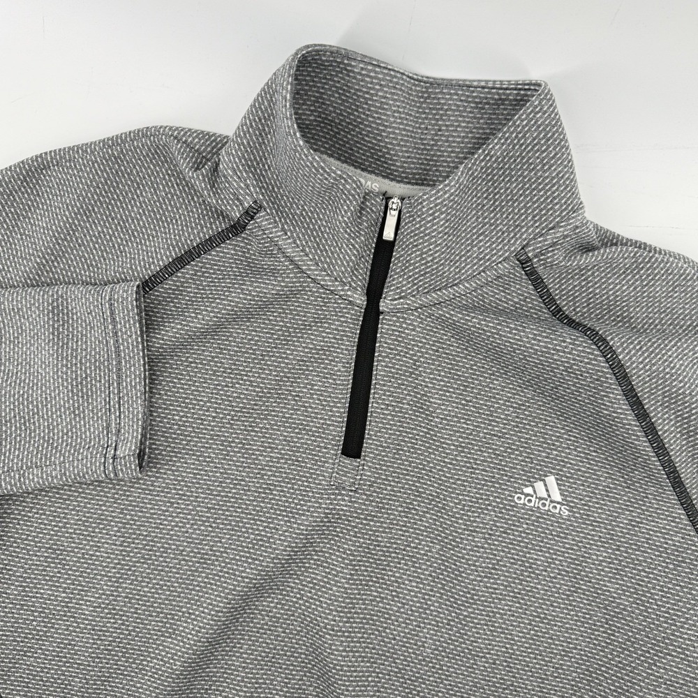 Adidas Golf Mock Neck 1/4 Zip Pullover Gray Women L Long Sleeve Casual Active